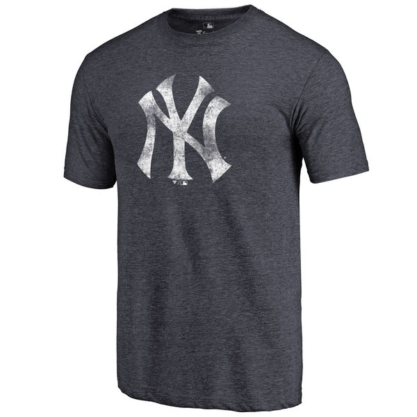 New York Yankees Distressed Team Tri-Blend T-Shirt – Heathered Navy ...