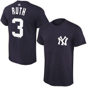 Babe Ruth New York Yankees Youth Navy Blue Cooperstown Collection Name & Number T-Shirt