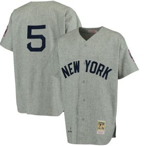 Joe DiMaggio New York Yankees Gray Cooperstown Collection Authentic Throwback Replica Jersey
