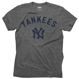 New York Yankees Gray Granite Tri-Blend Crew T-Shirt