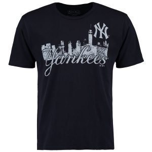 New York Yankees Navy City Skyline Softhand Tri-Blend T-Shirt