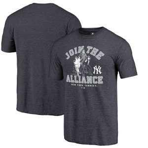 New York Yankees Navy MLB Star Wars Join The Alliance Tri-Blend T-Shirt